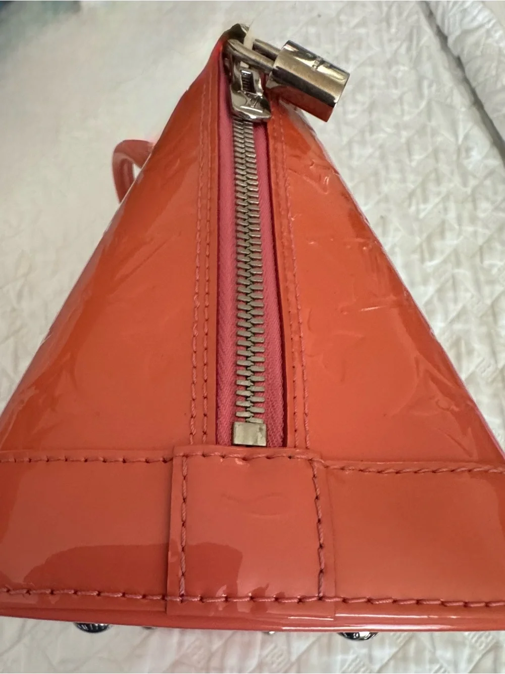 Louis Vuitton Coral Vernis Alma Satchel